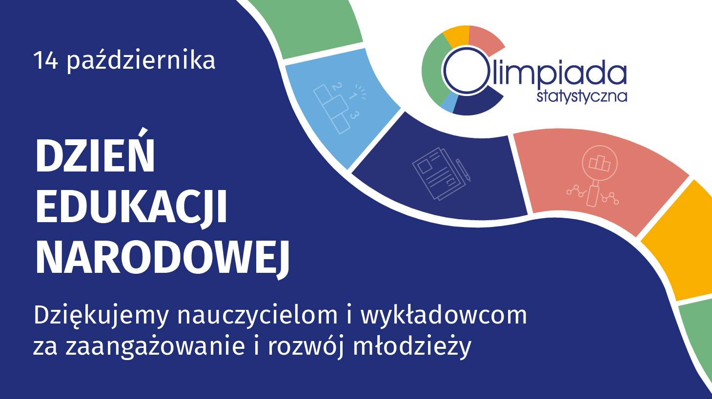Grafika przedstawia skrócone podziękowania dla nauczycieli z okazji 14 października. Pełna wersja podziekowań poniżej